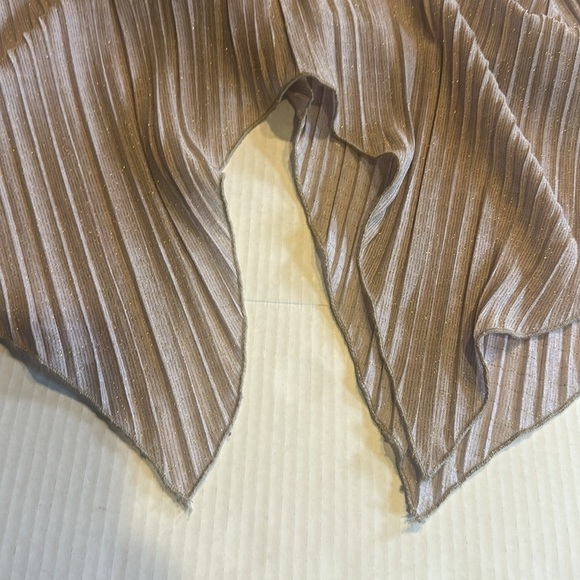 NWT Walter Baker long shimmery elastic skirt beige gold with inside liner size 6 - Picture 11 of 11
